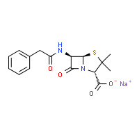 ChemSpider 2D Image | Penicillin G Sodium Salt | C16H17N2NaO4S