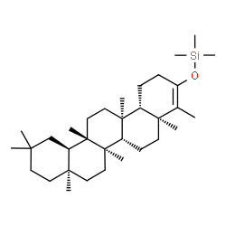 ChemSpider 2D Image | Trimethyl{[(4aS,6aS,6bR,8aR,12aR,12bS,14aR,14bS)-4,4a,6b,8a,11,11,12b,14a-octamethyl-1,2,4a,5,6,6a,6b,7,8,8a,9,10,11,12,12a,12b,13,14,14a,14b-icosahydro-3-picenyl]oxy}silane | C33H58OSi