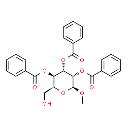 ChemSpider 2D Image | Methyl 2,3,4-tri-O-benzoyl-alpha-D-mannopyranoside | C28H26O9