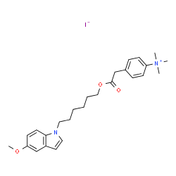 ChemSpider 2D Image | 4-(2-{[6-(5-Methoxy-1H-indol-1-yl)hexyl]oxy}-2-oxoethyl)-N,N,N-trimethylanilinium iodide | C26H35IN2O3
