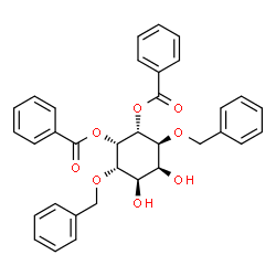 ChemSpider 2D Image | (1R,2S,3S,4R,5S,6S)-3,6-Bis(benzyloxy)-4,5-dihydroxy-1,2-cyclohexanediyl dibenzoate | C34H32O8