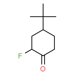 ChemSpider 2D Image | 2-Fluoro-4-(2-methyl-2-propanyl)cyclohexanone | C10H17FO