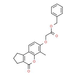 ChemSpider 2D Image | benzyl 2-[(6-methyl-4-oxo-2,3-dihydro-1H-cyclopenta[c]chromen-7-yl)oxy]acetate | C22H20O5