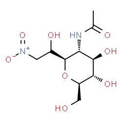 ChemSpider 2D Image | (1R)-2-Acetamido-1,5-anhydro-2-deoxy-1-[(1S)-1-hydroxy-2-nitroethyl]-D-glucitol | C10H18N2O8
