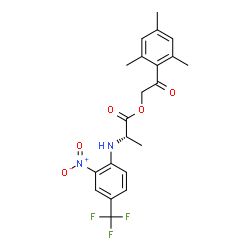 ChemSpider 2D Image | 2-Mesityl-2-oxoethyl N-[2-nitro-4-(trifluoromethyl)phenyl]-L-alaninate | C21H21F3N2O5