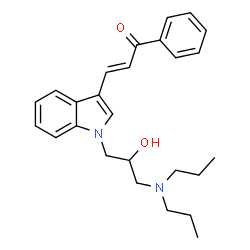 ChemSpider 2D Image | (2E)-3-{1-[3-(Dipropylamino)-2-hydroxypropyl]-1H-indol-3-yl}-1-phenyl-2-propen-1-one | C26H32N2O2