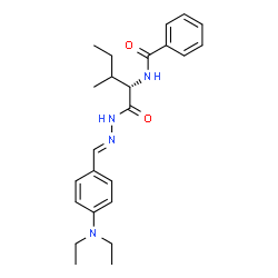 ChemSpider 2D Image | N-[(2S)-1-{(2E)-2-[4-(Diethylamino)benzylidene]hydrazino}-3-methyl-1-oxo-2-pentanyl]benzamide | C24H32N4O2