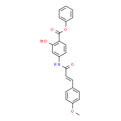 ChemSpider 2D Image | phenyl 2-hydroxy-4-{[(2E)-3-(4-methoxyphenyl)prop-2-enoyl]amino}benzoate | C23H19NO5