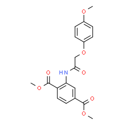 ChemSpider 2D Image | Dimethyl 2-{[(4-methoxyphenoxy)acetyl]amino}terephthalate | C19H19NO7