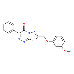 ChemSpider 2D Image | 7-[(3-Methoxyphenoxy)methyl]-3-phenyl-4H-[1,3,4]thiadiazolo[2,3-c][1,2,4]triazin-4-one | C18H14N4O3S