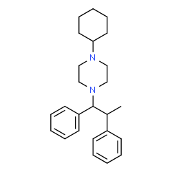 ChemSpider 2D Image | 1-Cyclohexyl-4-(1,2-diphenylpropyl)piperazine | C25H34N2