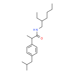 ChemSpider 2D Image | N-(2-Ethylhexyl)-2-(4-isobutylphenyl)propanamide | C21H35NO