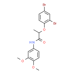 ChemSpider 2D Image | 2-(2,4-Dibromophenoxy)-N-(3,4-dimethoxyphenyl)propanamide | C17H17Br2NO4