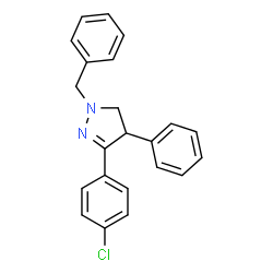ChemSpider 2D Image | 1-Benzyl-3-(4-chlorophenyl)-4-phenyl-4,5-dihydro-1H-pyrazole | C22H19ClN2