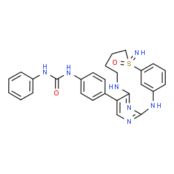 ChemSpider 2D Image | 1-{4-[13-Imino-13-oxido-13lambda~4~-thia-2,4,8,19-tetraazatricyclo[12.3.1.1~3,7~]nonadeca-1(18),3(19),4,6,14,16-hexaen-6-yl]phenyl}-3-phenylurea | C27H27N7O2S
