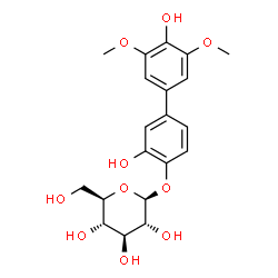 ChemSpider 2D Image | 3,4'-Dihydroxy-3',5'-dimethoxy-4-biphenylyl beta-D-glucopyranoside | C20H24O10