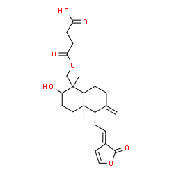 ChemSpider 2D Image | 4-({2-Hydroxy-1,4a-dimethyl-6-methylene-5-[(2E)-2-(2-oxo-3(2H)-furanylidene)ethyl]decahydro-1-naphthalenyl}methoxy)-4-oxobutanoic acid | C24H32O7