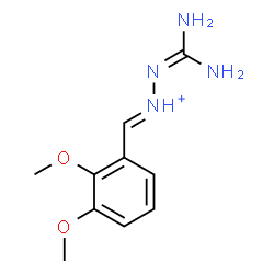 ChemSpider 2D Image | (1E)-2-(Diaminomethylene)-1-(2,3-dimethoxybenzylidene)hydrazinium | C10H15N4O2