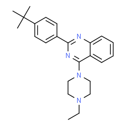 ChemSpider 2D Image | 2-(4-tert-Butylphenyl)-4-(4-ethylpiperazin-1-yl)quinazoline | C24H30N4
