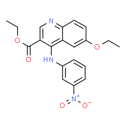 ChemSpider 2D Image | ethyl 6-ethoxy-4-[(3-nitrophenyl)amino]quinoline-3-carboxylate | C20H19N3O5