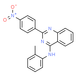 ChemSpider 2D Image | 4-Quinazolinamine, N-(2-methylphenyl)-2-(4-nitrophenyl)- | C21H16N4O2