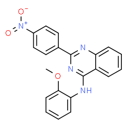 ChemSpider 2D Image | N-(2-methoxyphenyl)-2-(4-nitrophenyl)quinazolin-4-amine | C21H16N4O3