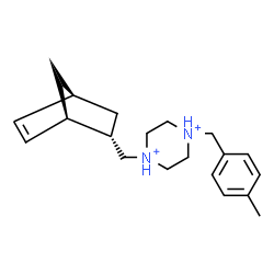ChemSpider 2D Image | 1-[(1R,2S,4S)-Bicyclo[2.2.1]hept-5-en-2-ylmethyl]-4-(4-methylbenzyl)piperazinediium | C20H30N2