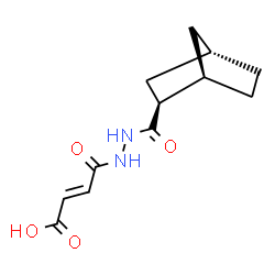 ChemSpider 2D Image | (2E)-4-{2-[(1R,2S,4S)-Bicyclo[2.2.1]hept-2-ylcarbonyl]hydrazino}-4-oxo-2-butenoic acid | C12H16N2O4