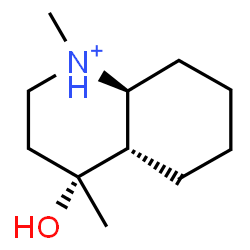 ChemSpider 2D Image | (4R,4aS,8aS)-4-Hydroxy-1,4-dimethyldecahydroquinolinium | C11H22NO