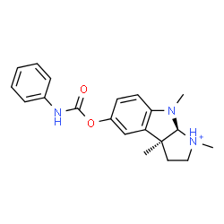 ChemSpider 2D Image | (3aS,8aS)-1,3a,8-Trimethyl-5-[(phenylcarbamoyl)oxy]-1,2,3,3a,8,8a-hexahydropyrrolo[2,3-b]indol-1-ium | C20H24N3O2