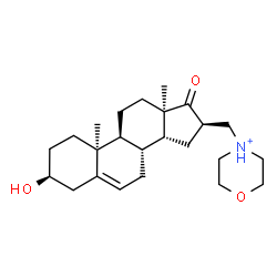 ChemSpider 2D Image | (3beta,10alpha,13alpha,14beta,16beta)-3-Hydroxy-16-(morpholin-4-ium-4-ylmethyl)androst-5-en-17-one | C24H38NO3