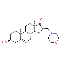 ChemSpider 2D Image | (3beta,10alpha,13alpha,14beta,16beta)-3-Hydroxy-16-(4-morpholinylmethyl)androst-5-en-17-one | C24H37NO3