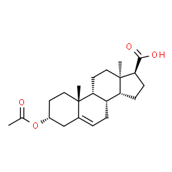ChemSpider 2D Image | (3alpha,9beta,13alpha,14beta,17beta)-3-Acetoxyandrost-5-ene-17-carboxylic acid | C22H32O4