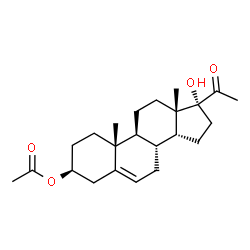 ChemSpider 2D Image | (3beta,14beta)-17-Hydroxy-20-oxopregn-5-en-3-yl acetate | C23H34O4