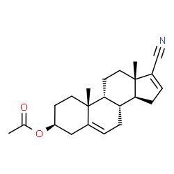 ChemSpider 2D Image | (3beta,9beta)-17-Cyanoandrosta-5,16-dien-3-yl acetate | C22H29NO2