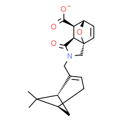 ChemSpider 2D Image | (1S,5S,6R,7S)-3-{[(1R,5S)-6,6-Dimethylbicyclo[3.1.1]hept-2-en-2-yl]methyl}-4-oxo-10-oxa-3-azatricyclo[5.2.1.0~1,5~]dec-8-ene-6-carboxylate | C19H22NO4