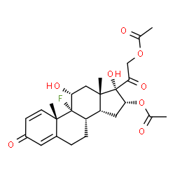 ChemSpider 2D Image | (11alpha,14beta,16alpha)-9-Fluoro-11,17-dihydroxy-3,20-dioxopregna-1,4-diene-16,21-diyl diacetate | C25H31FO8
