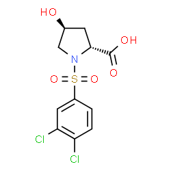ChemSpider 2D Image | (4S)-1-[(3,4-Dichlorophenyl)sulfonyl]-4-hydroxy-D-proline | C11H11Cl2NO5S
