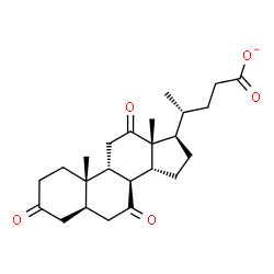ChemSpider 2D Image | (5alpha,8alpha,9beta,14beta)-3,7,12-Trioxocholan-24-oate | C24H33O5