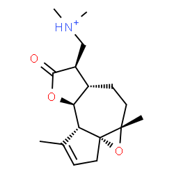 ChemSpider 2D Image | [(3aR,4aS,6aS,7R,9aS,9bR)-1,4a-Dimethyl-8-oxo-4a,5,6,6a,7,8,9a,9b-octahydro-3H-oxireno[8,8a]azuleno[4,5-b]furan-7-yl]-N,N-dimethylmethanaminium | C17H26NO3