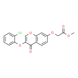 ChemSpider 2D Image | Acetic acid, 2-[[3-(2-chlorophenoxy)-4-oxo-4H-1-benzopyran-7-yl]oxy]-, methyl ester | C18H13ClO6