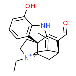 ChemSpider 2D Image | (15beta,19Z)-4-Ethyl-12-hydroxy-17-oxo-2,16-didehydrocur-19-en-4-ium | C21H25N2O2