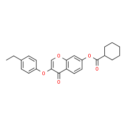 ChemSpider 2D Image | 3-(4-Ethylphenoxy)-4-oxo-4H-chromen-7-yl cyclohexanecarboxylate | C24H24O5