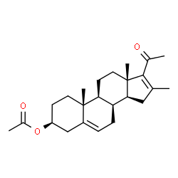 ChemSpider 2D Image | (3beta,8alpha)-16-Methyl-20-oxopregna-5,16-dien-3-yl acetate | C24H34O3