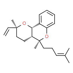 ChemSpider 2D Image | (2S,4aR,5S,10bS)-2,5-Dimethyl-5-(4-methyl-3-penten-1-yl)-2-vinyl-3,4,4a,10b-tetrahydro-2H,5H-pyrano[3,2-c]chromene | C22H30O2