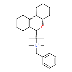 ChemSpider 2D Image | N-Benzyl-2-[(4aS,6S,10bS)-2,3,4,4a,6,7,8,9,10,10b-decahydro-1H-benzo[c]chromen-6-yl]-N,N-dimethyl-2-propanaminium | C25H38NO
