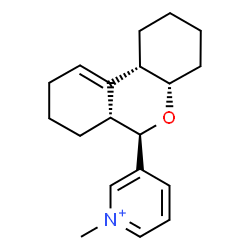 ChemSpider 2D Image | 3-[(4aS,6R,6aR,10bS)-2,3,4,4a,6,6a,7,8,9,10b-Decahydro-1H-benzo[c]chromen-6-yl]-1-methylpyridinium | C19H26NO