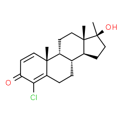 ChemSpider 2D Image | (9beta,17beta)-4-Chloro-17-hydroxy-17-methylandrosta-1,4-dien-3-one | C20H27ClO2