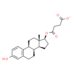 ChemSpider 2D Image | 4-{[(8alpha,17beta)-3-Hydroxyestra-1,3,5(10)-trien-17-yl]oxy}-4-oxobutanoate | C22H27O5