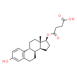 ChemSpider 2D Image | 4-{[(8alpha,9beta,17beta)-3-Hydroxyestra-1,3,5(10)-trien-17-yl]oxy}-4-oxobutanoic acid | C22H28O5